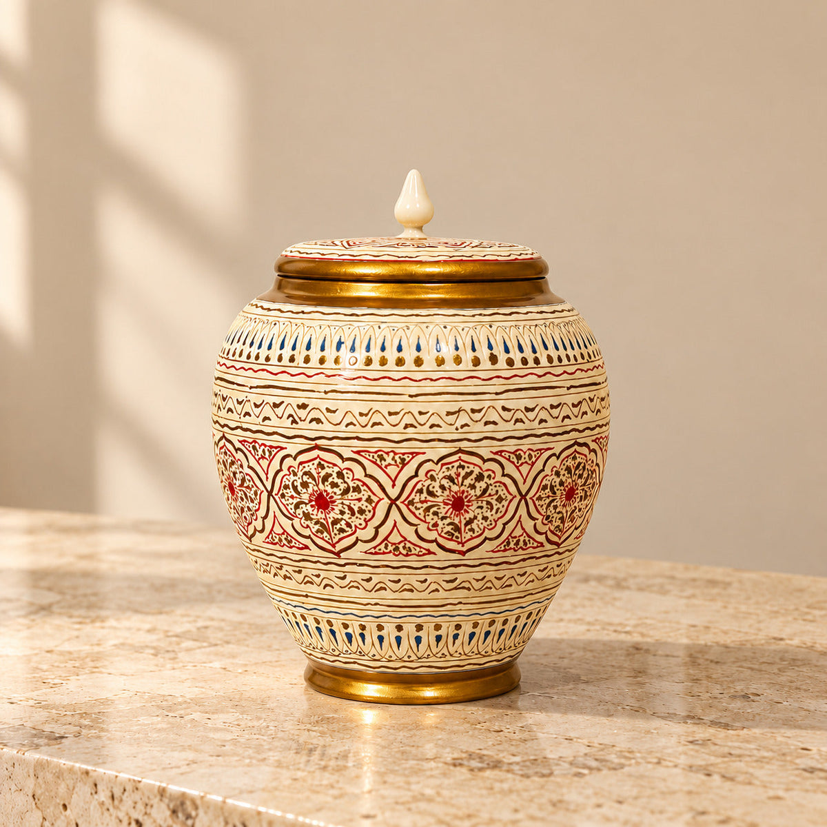 White Lacquer Art-Candy Jar