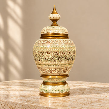 White Lacquer Art-Candy Jar