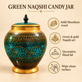 Green Naqshi Art Candy Jar