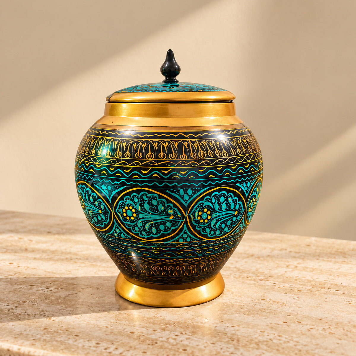 Green Naqshi Art Candy Jar