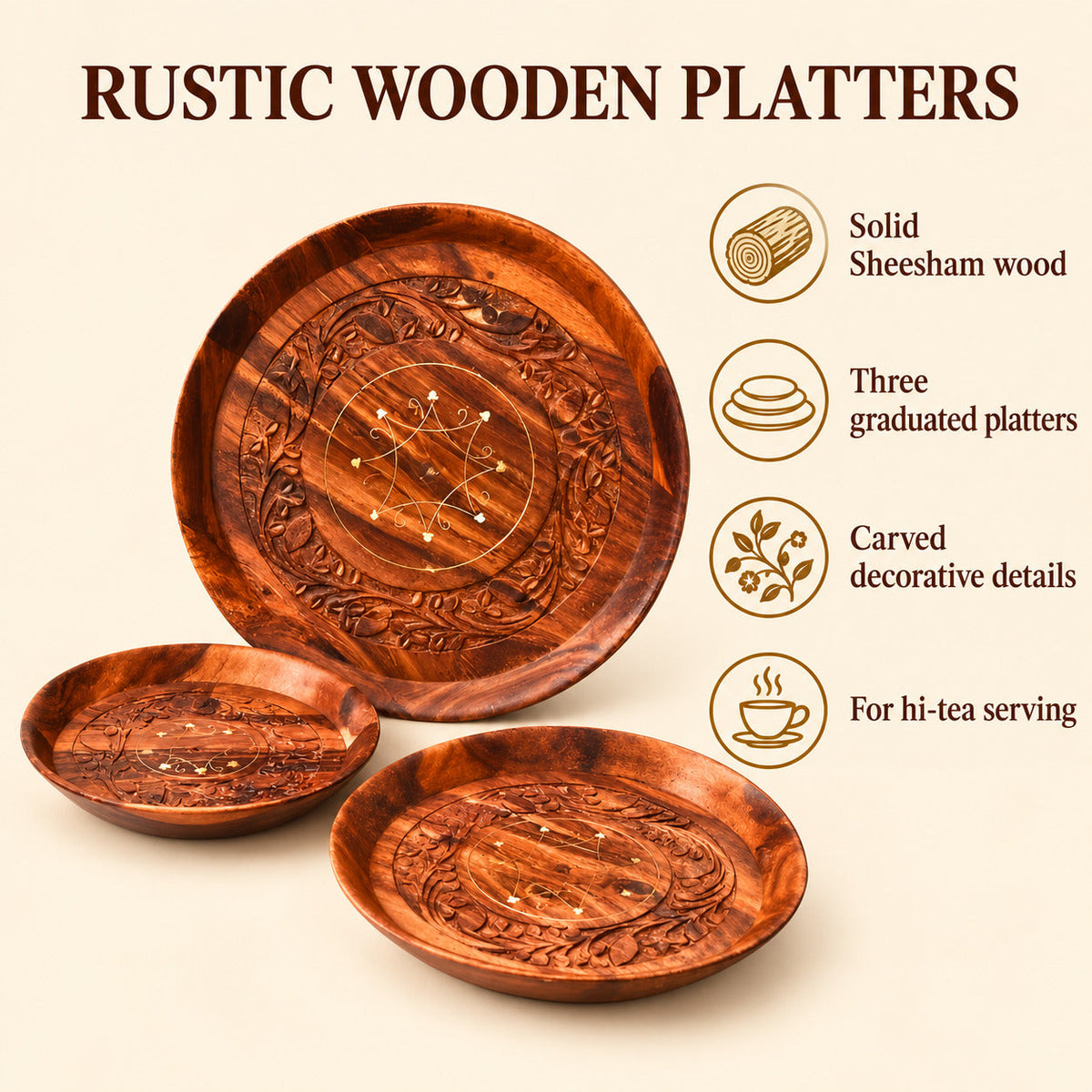 Wooden Rustic Platter