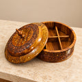 Exquisite Hand-Carved Wooden Dry Fruit Box Elegant Craftsmanship for Stylish Storage and Gifting