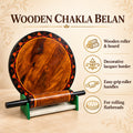 Wooden Bread Roller(Chakla Belan) Hand Made Yellow Lacquer ArT