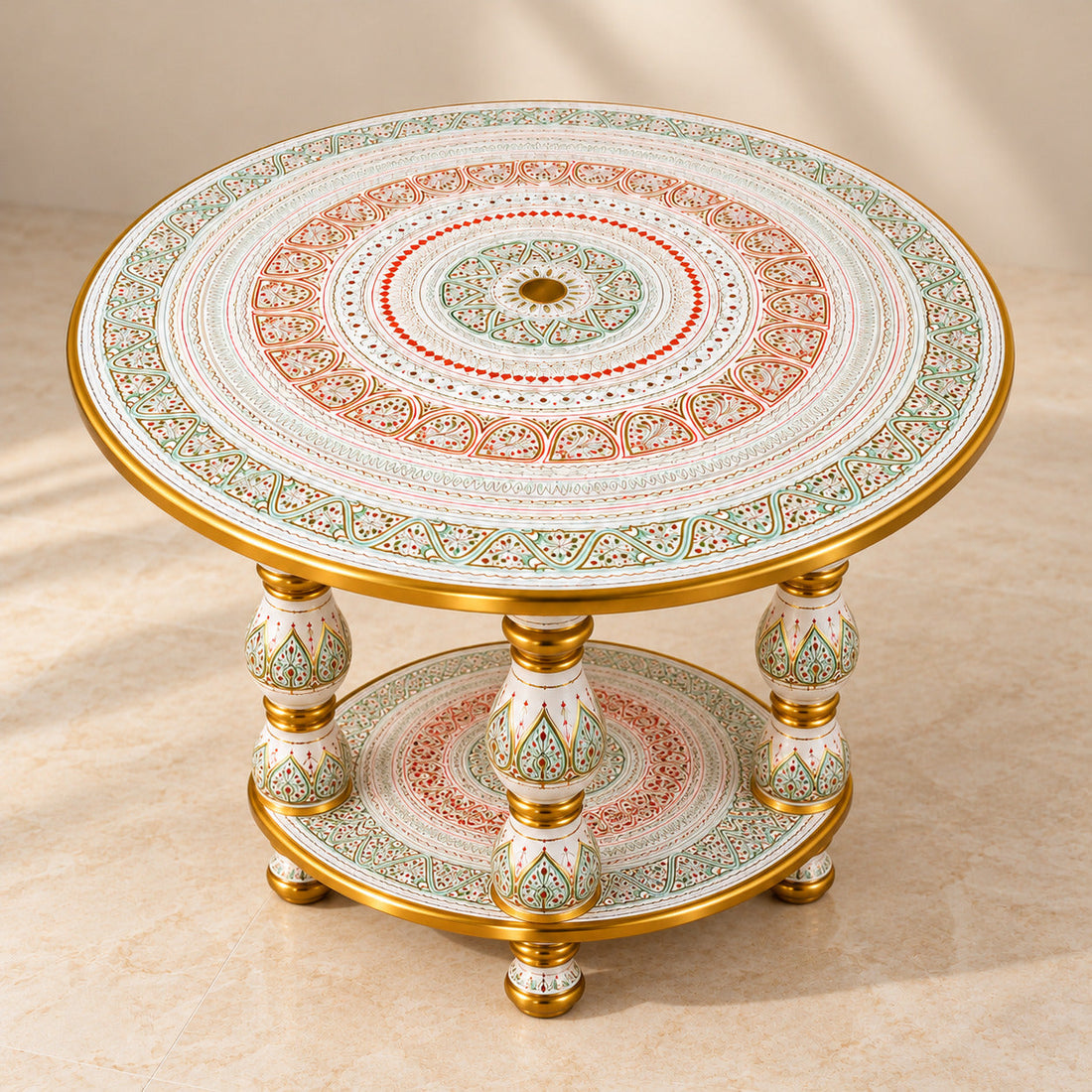 White Lacquer Art-Coffee table 24"