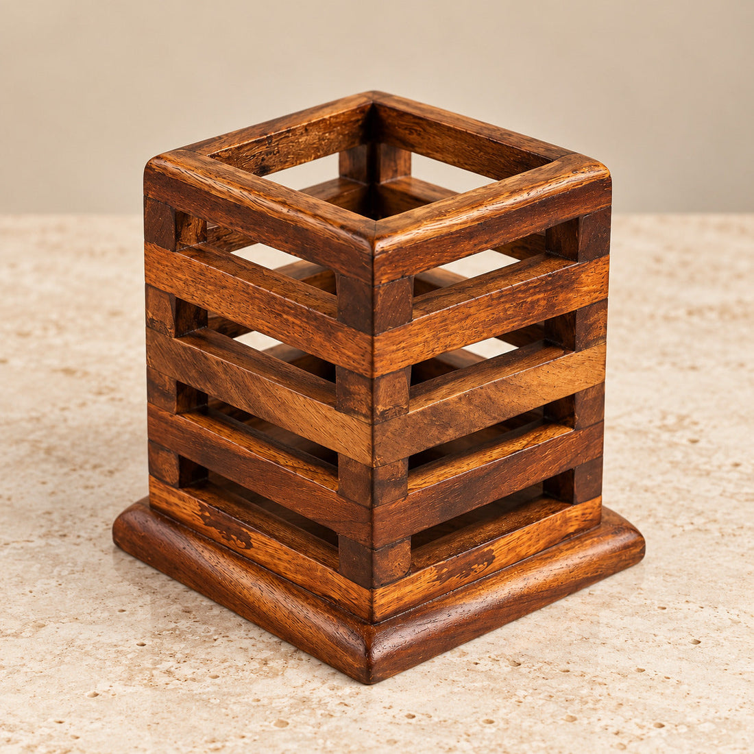 wooden Pen Brush Holder,