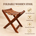 Handmade Foldable Wooden Tukri Shape Stool with Brass Work – Pure Sheesham Wood | 20” Height x 21” Length x 12” Width