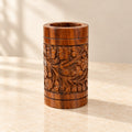 Makeup console & Brush holder with hand carved work