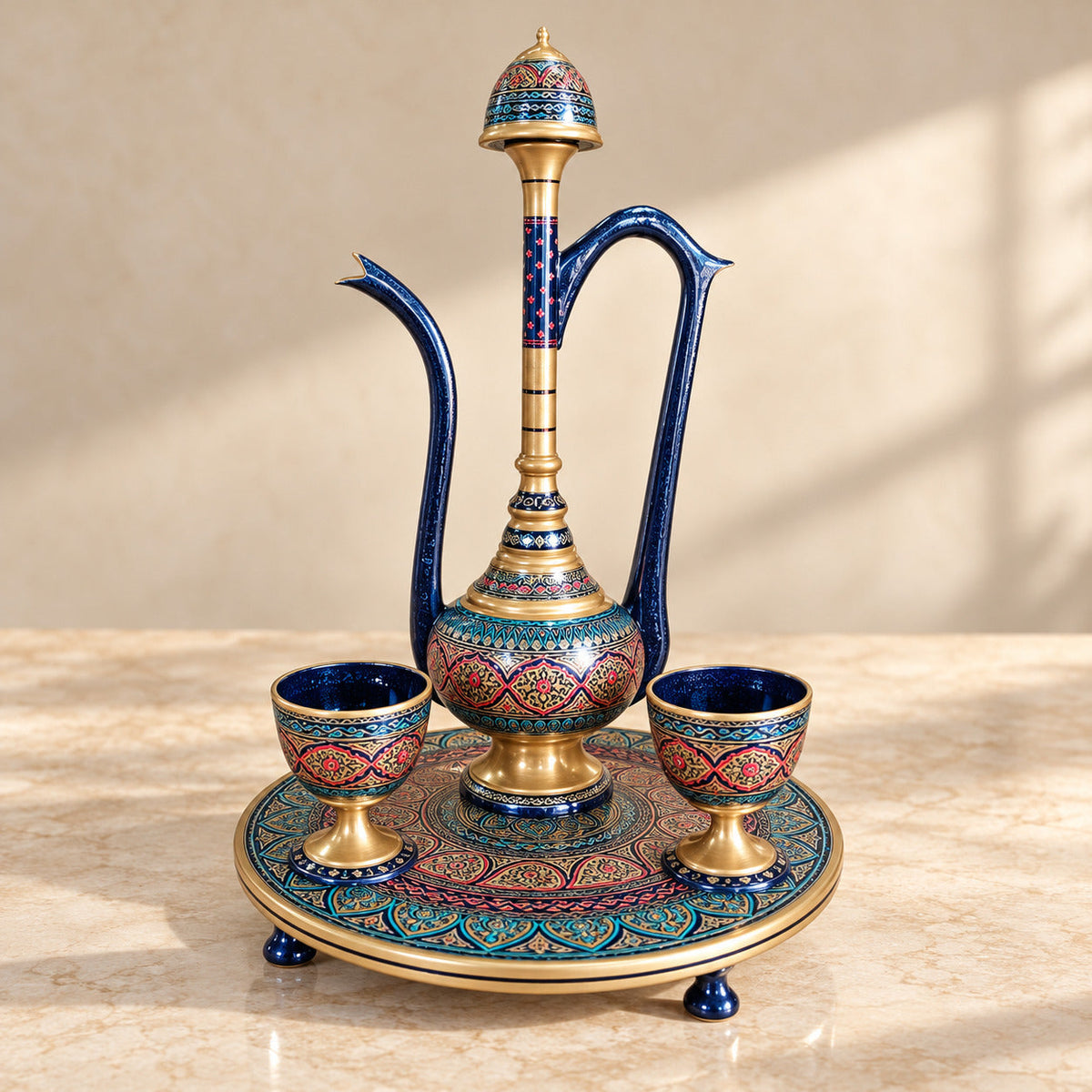 Umar e Khayam With Beautiful Red & Blue  Naqshi Art