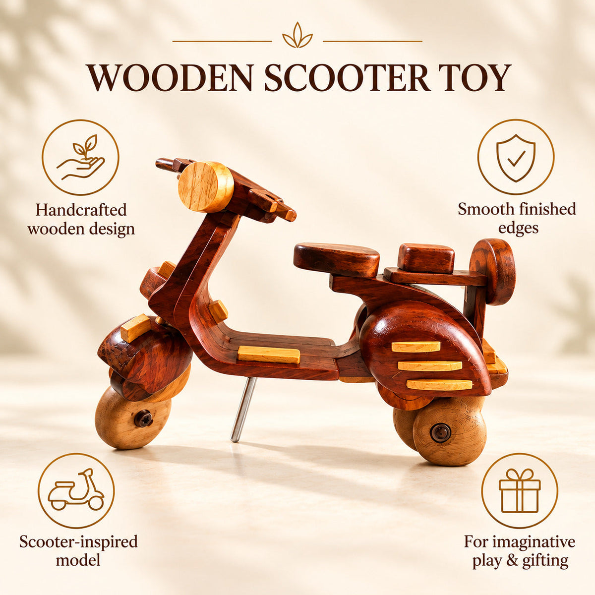 Handmade(Vesppa) Wooden Toy - Eco-Friendly, Durable & Safe for Kids | Perfect Gift for Toddlers & Children
