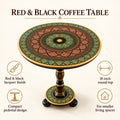 Lacquer Art Coffee Table Red Black 18 Inches