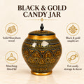 Black & Golden Naqshi Art Candy Jar