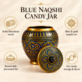 Blue & Black Naqshi art Candy jar in Beautiful Pakistani Tradition Art