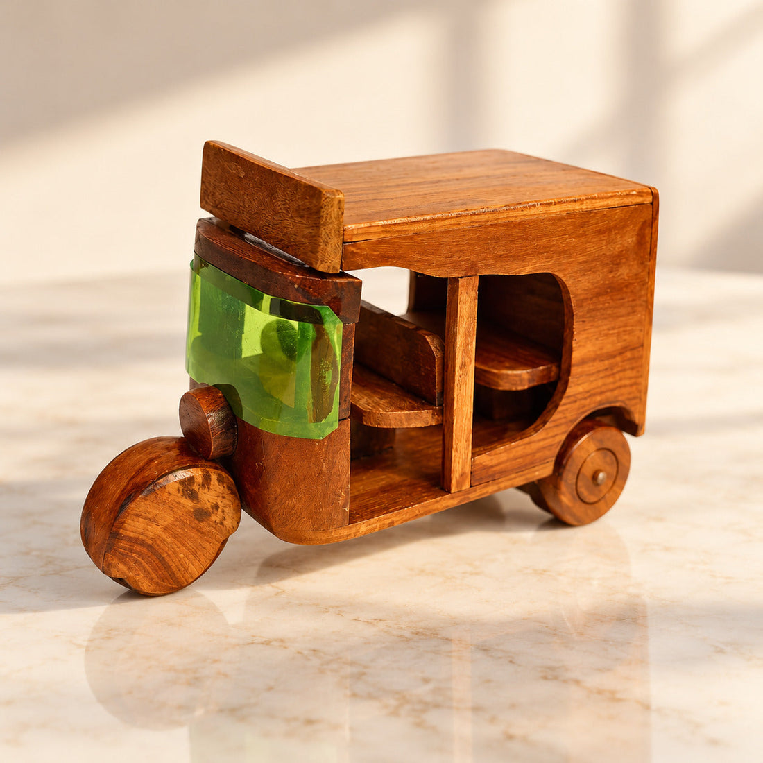 Wooden Handmaded Toy & Decoration Piece (RIKSHAW)-Eco-Friendly, Durable & Safe for Kids | Perfect Gift for Toddlers & Children