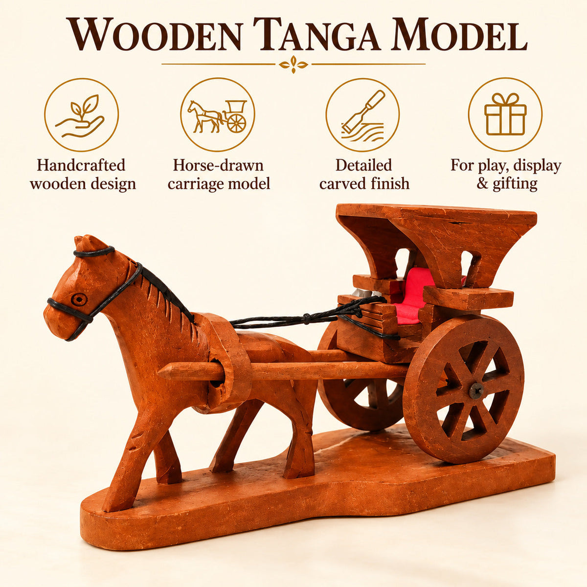 Wooden HandMaded Toy (tanga)Eco-Friendly, Durable & Safe for Kids | Perfect Gift for Toddlers & Children