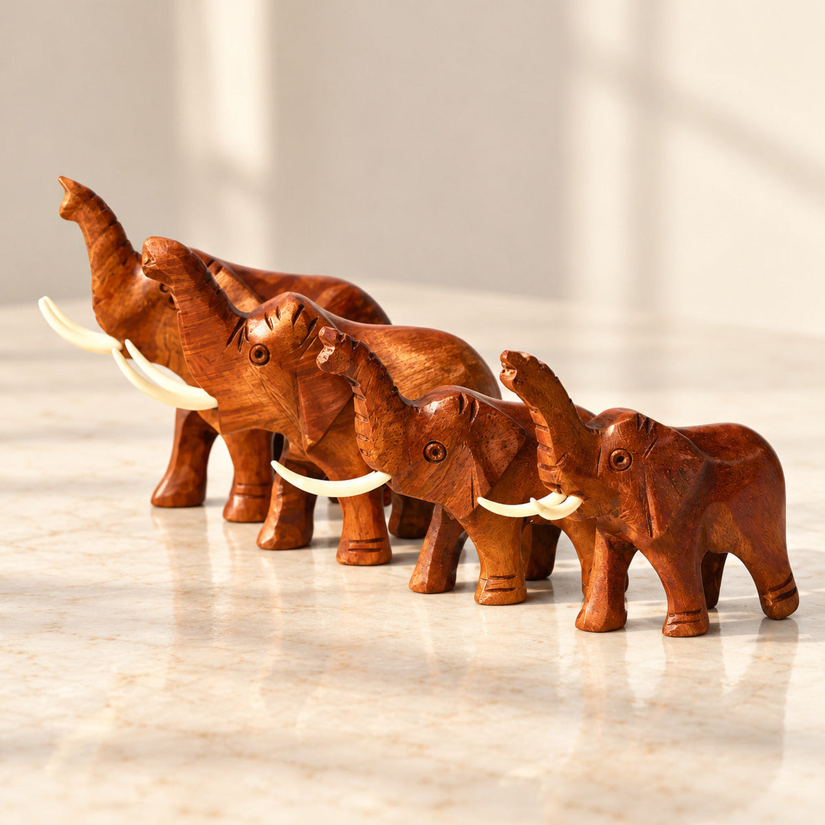 Wooden Handmade Toy(Elephant)-SET Of 4 Eco-Friendly | Premium Quality